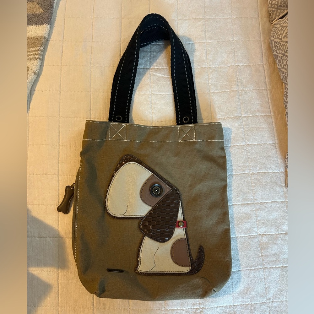 CHALA CANVAS and Vegan Leather Beagle Tote Bag